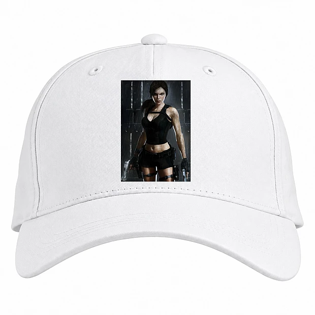 Baseball cap with Print Tomb Raider Lara Croft Strong Hero - white