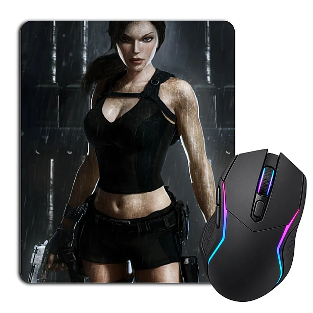 Mouse pad with print Tomb Raider Lara Croft Strong Hero