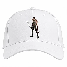 Baseball cap with Print Tomb Raider Lara Croft Strong Hero Print - white