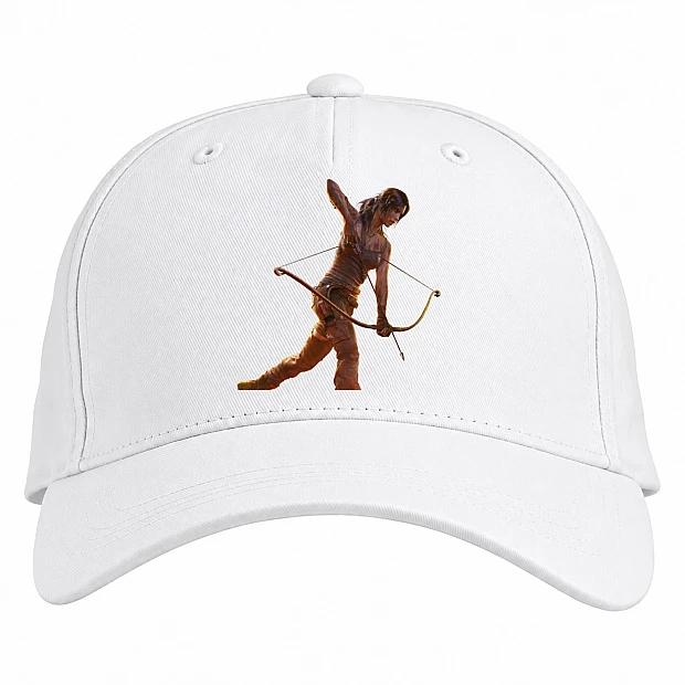 Baseball cap with Print Tomb Raider Strong Lara Croft Print - white