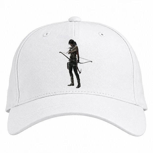 Baseball cap with Print Tomb Raider Hero Girl Lara Croft - white
