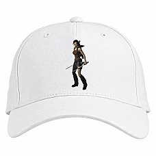 Baseball cap with Print Tomb Raider Powerful Hero Lara Croft - white