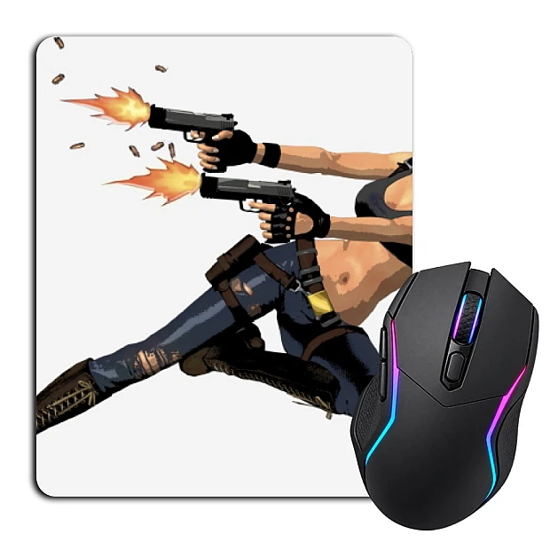 Mouse pad with print Tomb Raider Lara Croft With Guns