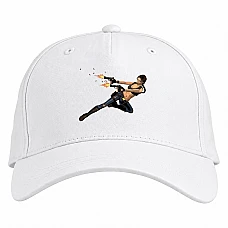 Baseball cap with Print Tomb Raider Lara Croft With Guns - white