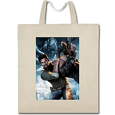 Eco bag with print Uncharted Hero - beige