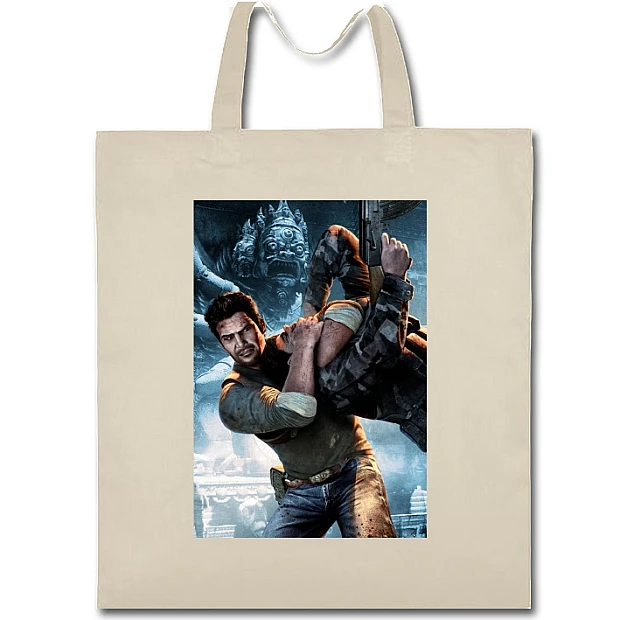 Eco bag with print Uncharted Hero - beige