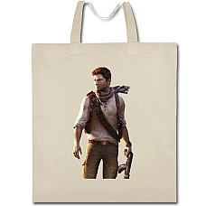 Eco bag with print Uncharted Hero Print - beige