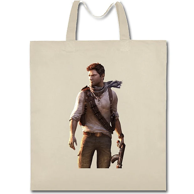 Eco bag with print Uncharted Hero Print - beige