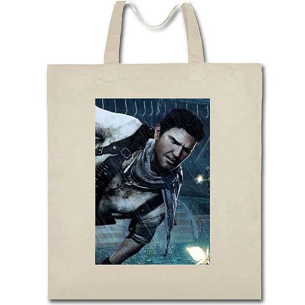 Eco bag with print Uncharted Print - beige