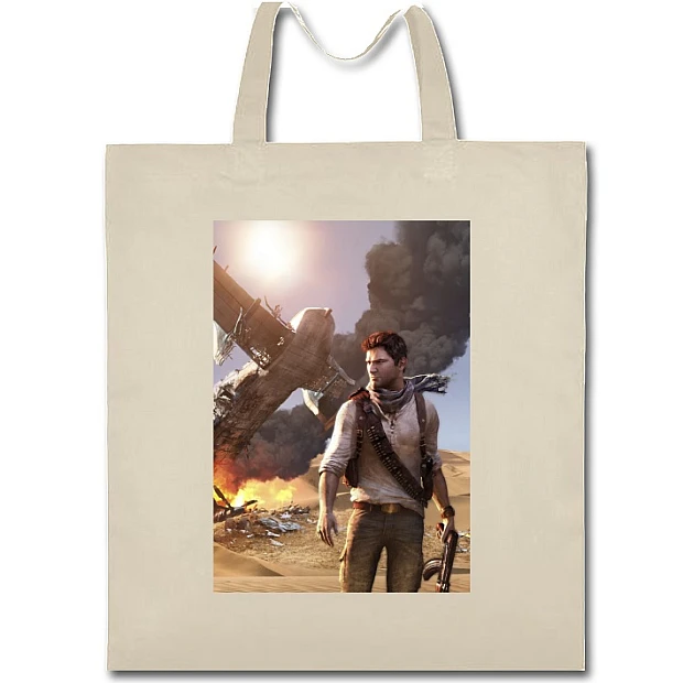 Eco bag with print Uncharted Print Hero - beige