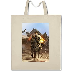 Eco bag with print Uncharted Theme - beige