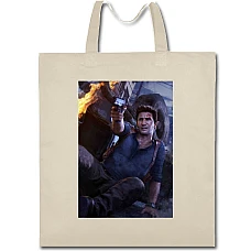 Eco bag with print Uncharted Main Hero - beige