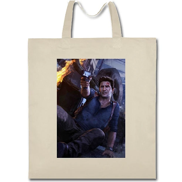 Eco bag with print Uncharted Main Hero - beige