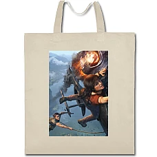 Eco bag with print Uncharted Heroes - beige