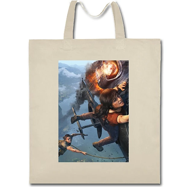 Eco bag with print Uncharted Heroes - beige