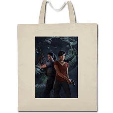 Eco bag with print Uncharted Heroes Print - beige