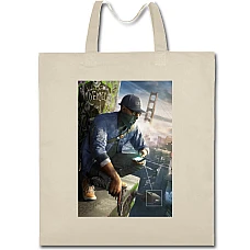 Eco bag with print Watch Dogs Theme Hero Print - beige