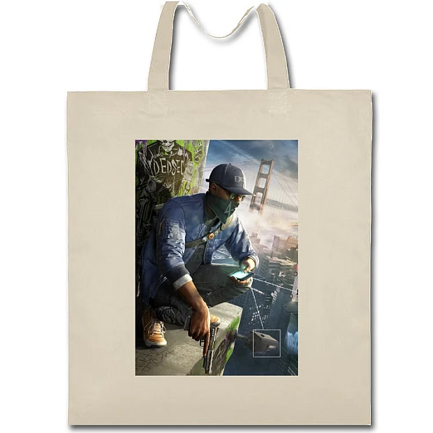 Eco bag with print Watch Dogs Theme Hero Print - beige