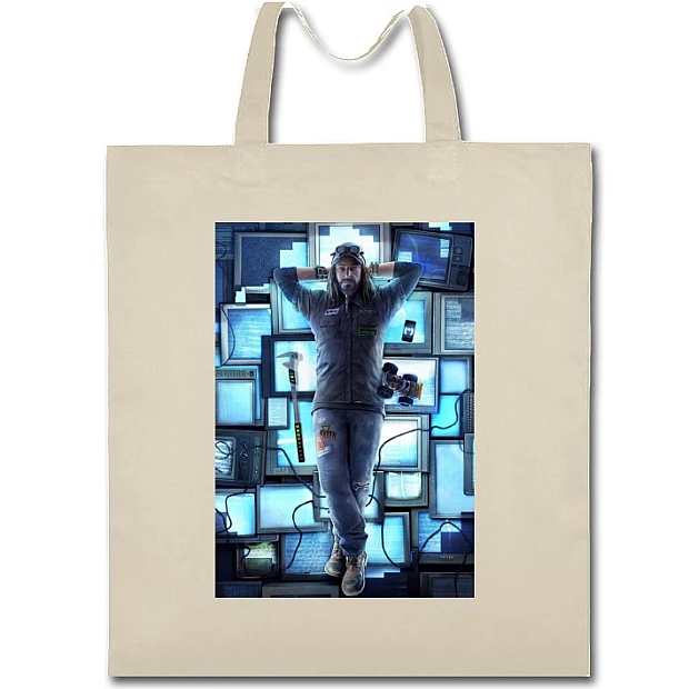 Eco bag with print Watch Dogs Theme Print Hero - beige