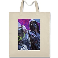 Eco bag with print Watch Dogs Main Theme - beige