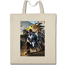 Eco bag with print Watch Dogs Main Theme Print - beige