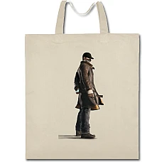Eco bag with print Watch Dogs Man Hero - beige
