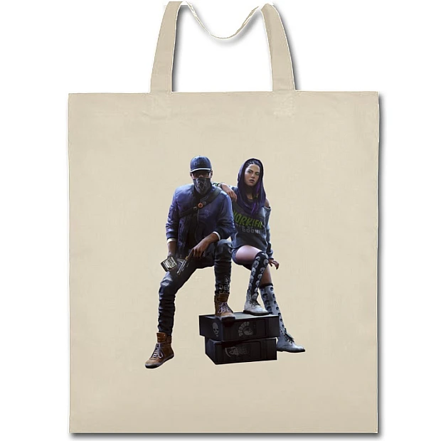 Eco bag with print Watch Dogs Heroes Print - beige