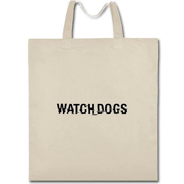 Eco bag with print Watch Dogs Logo - beige