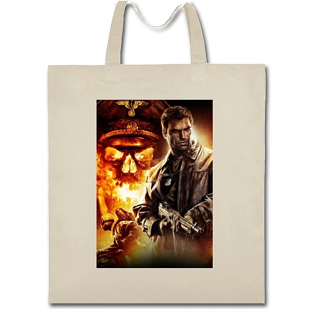 Eco bag with print Wolfenstein Heroes - beige