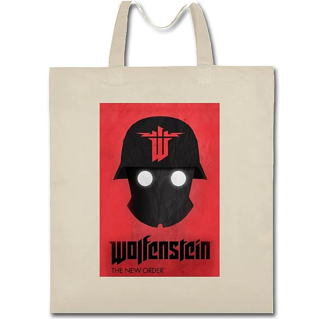 Eco bag with print Wolfenstein Theme - beige