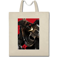Eco bag with print Wolfenstein Theme Print - beige