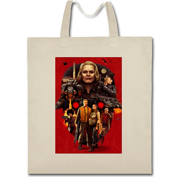 Eco bag with print Wolfenstein Universe - beige