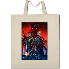 Eco bag with print Wolfenstein Universe Print - beige