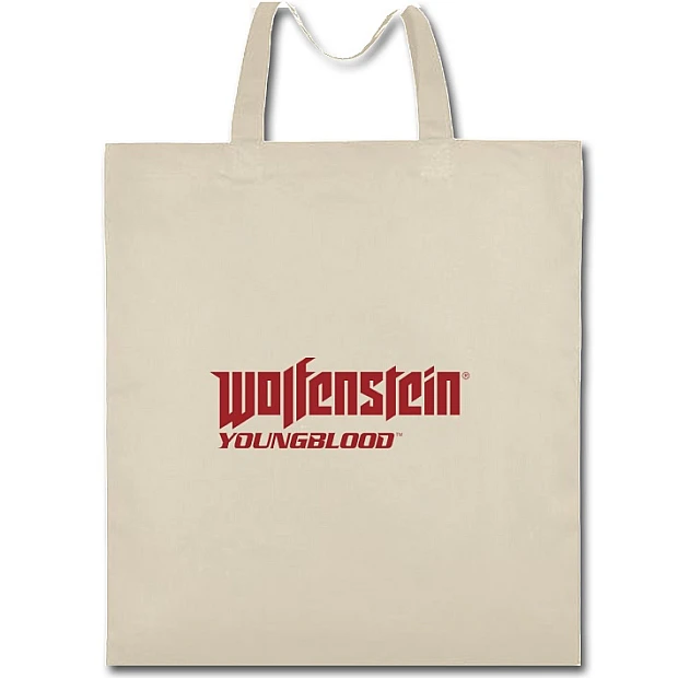 Eco bag with print Wolfenstein Logo Print - beige
