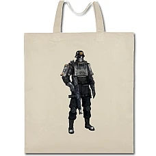 Eco bag with print Wolfenstein Theme Hero - beige