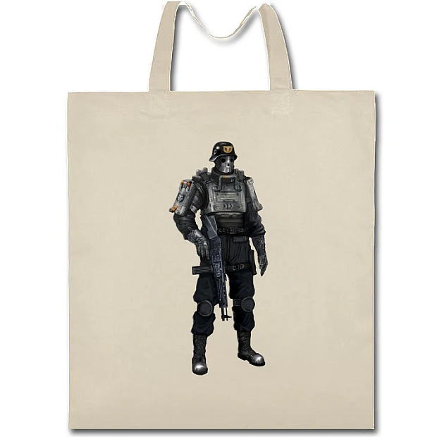 Eco bag with print Wolfenstein Theme Hero - beige
