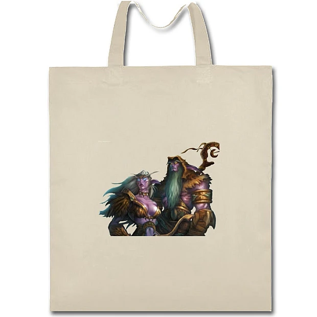 Eco bag with print World Of Warcraft Heroes - beige