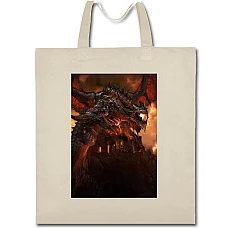 Eco bag with print World Of Warcraft Dragon - beige