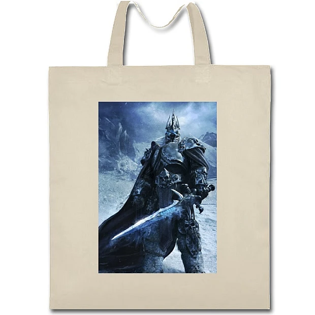 Eco bag with print World Of Warcraft Lich King - beige