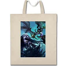 Eco bag with print World Of Warcraft Battle - beige