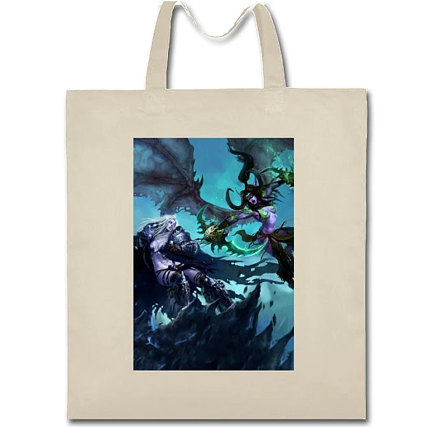 Eco bag with print World Of Warcraft Battle - beige