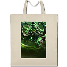 Eco bag with print World Of Warcraft Illidan Stormrage - beige
