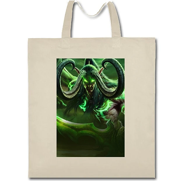 Eco bag with print World Of Warcraft Illidan Stormrage - beige