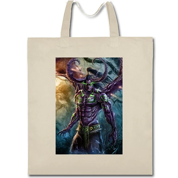 Eco bag with print World Of Warcraft Hero Illidan Stormrage - beige