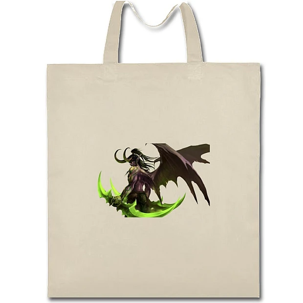 Eco bag with print World Of Warcraft Illidan Stormrage Hero - beige