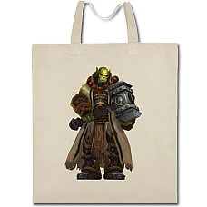 Eco bag with print World Of Warcraft Warrior - beige