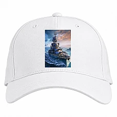Baseball cap with Print World Of Warships Theme Print - white