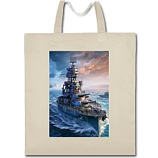 Eco bag with print World Of Warships Theme Print - beige