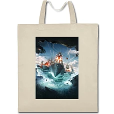 Eco bag with print World Of Warships Cute Print - beige