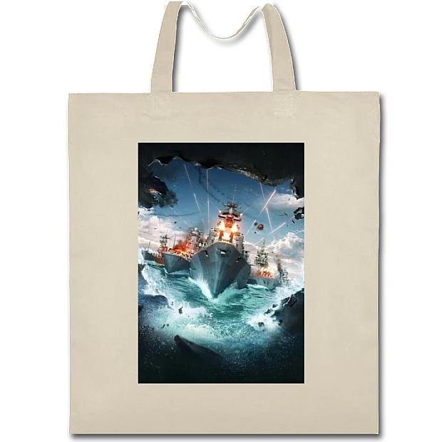 Eco bag with print World Of Warships Cute Print - beige